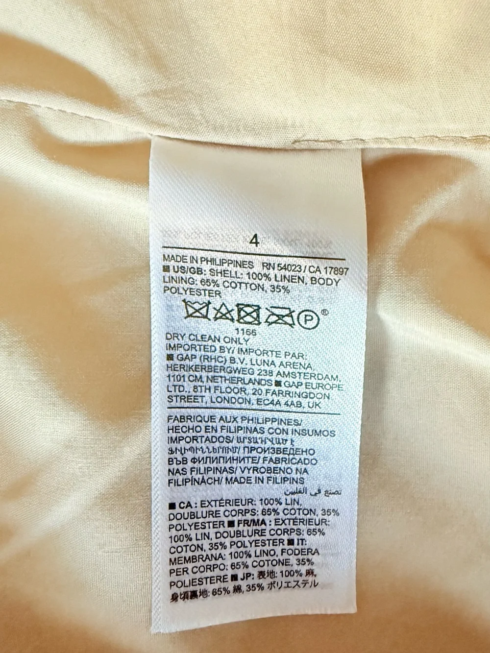 Banana Republic Beige Linen Blend Vest & Pants Set Size 4